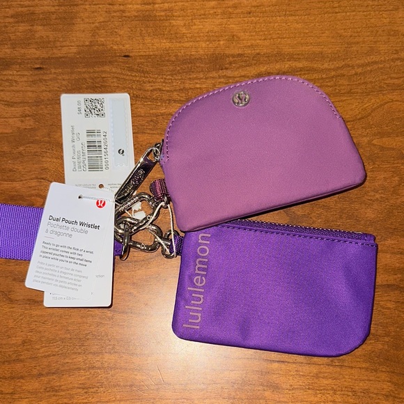 lululemon athletica Handbags - Lululemon Dual Pouch Wristlet in Lavender & Purple NWT